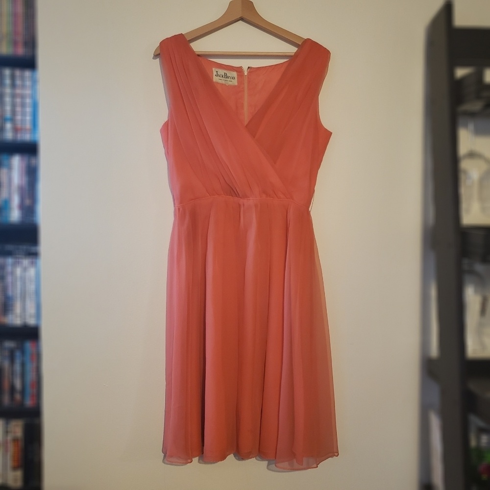 Vintage Jack Bryan Coral Peach cocktail dress